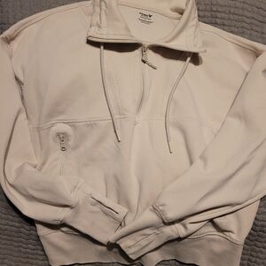 Old Navy Cream Half-Zip Pullover Hoodie